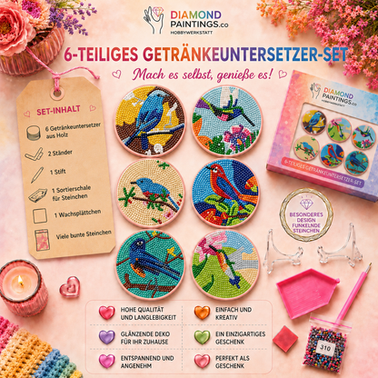 Bunte Vögel Untersetzer-Set