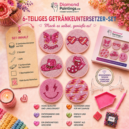 Rosa Traum Untersetzer-Set