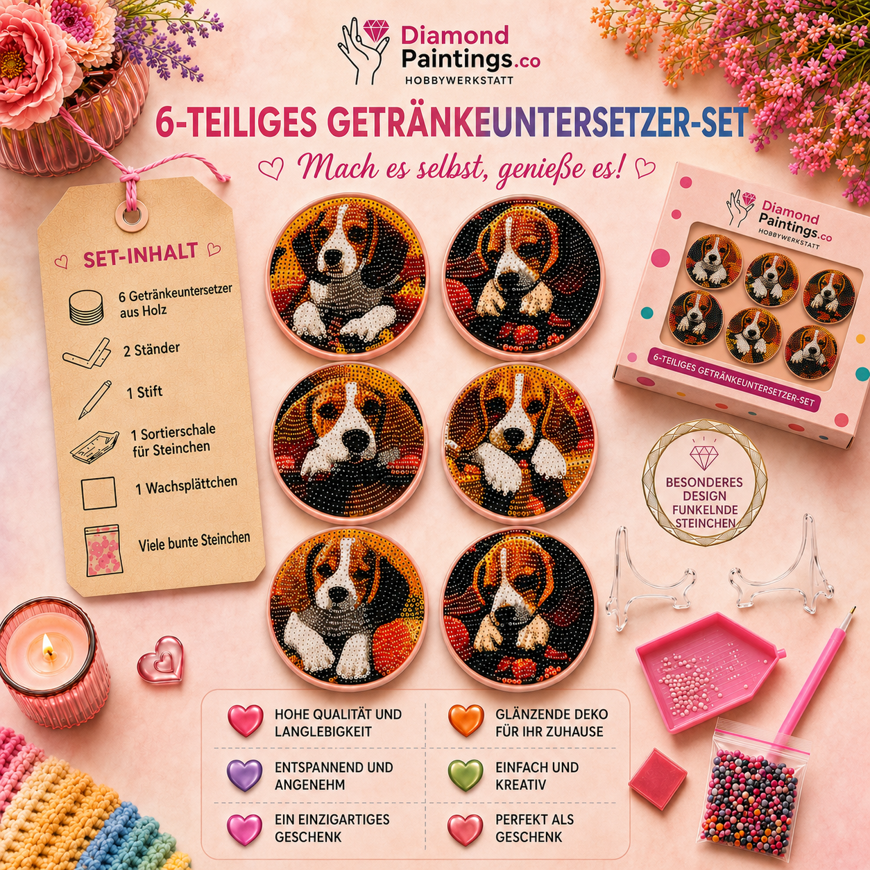 Die süße Pfote Untersetzer-Set