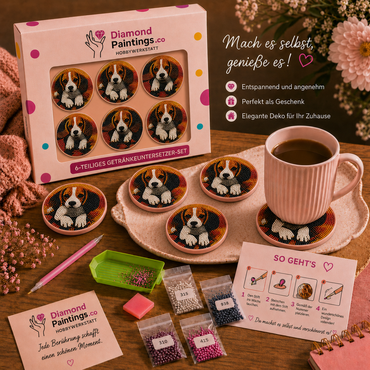 Die süße Pfote Untersetzer-Set