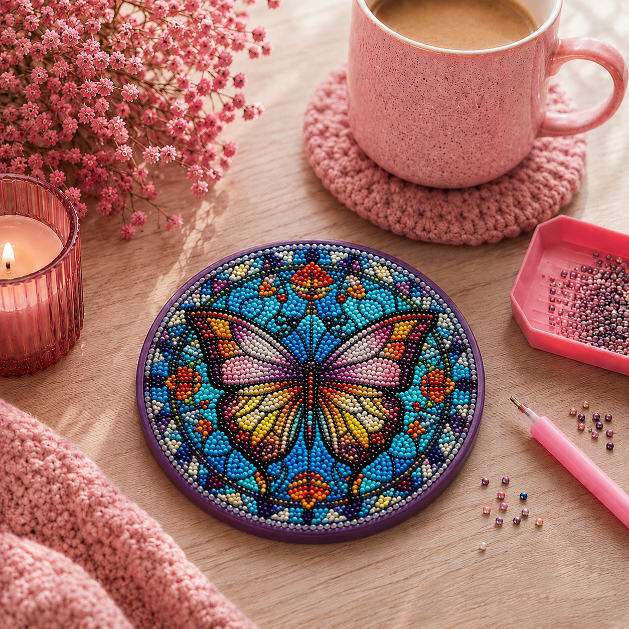 Schmetterlingsglanz Untersetzer-Set