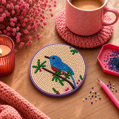 Bunte Vögel Untersetzer-Set
